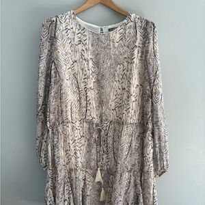 ARULA Black and Gold Patterned Dress